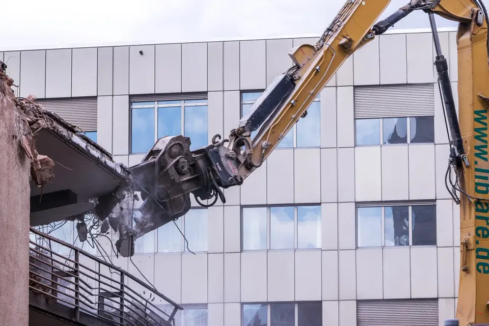 demolition, excavator, housebuilding, construction site